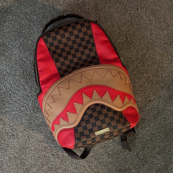 Other - Stylish Brown and Red Checkered Backpack!